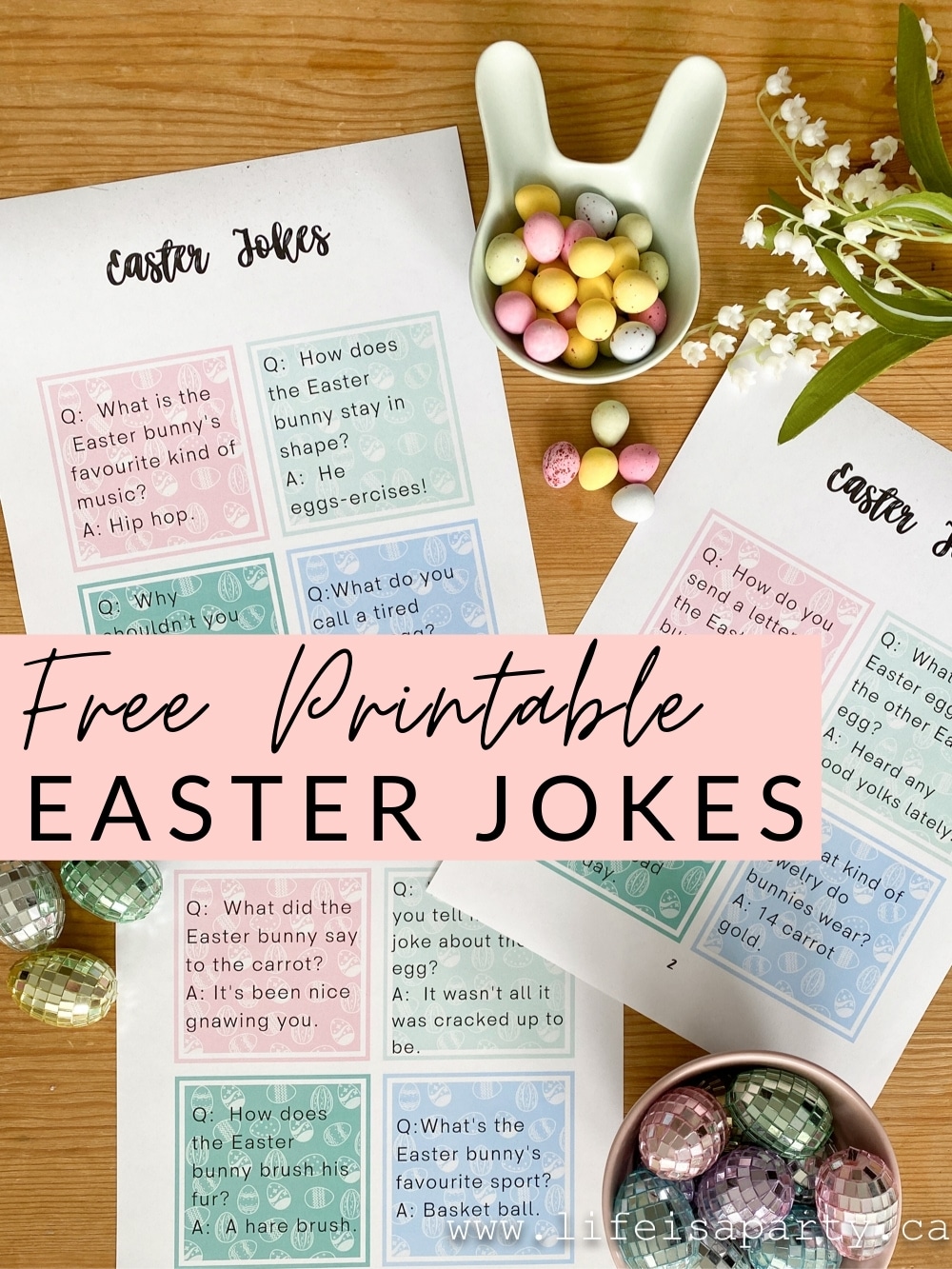 Easter Jokes: bring a smile with clean, kid-friendly jokes. Free printable perfect for egg stuffers, lunch box notes, and more.