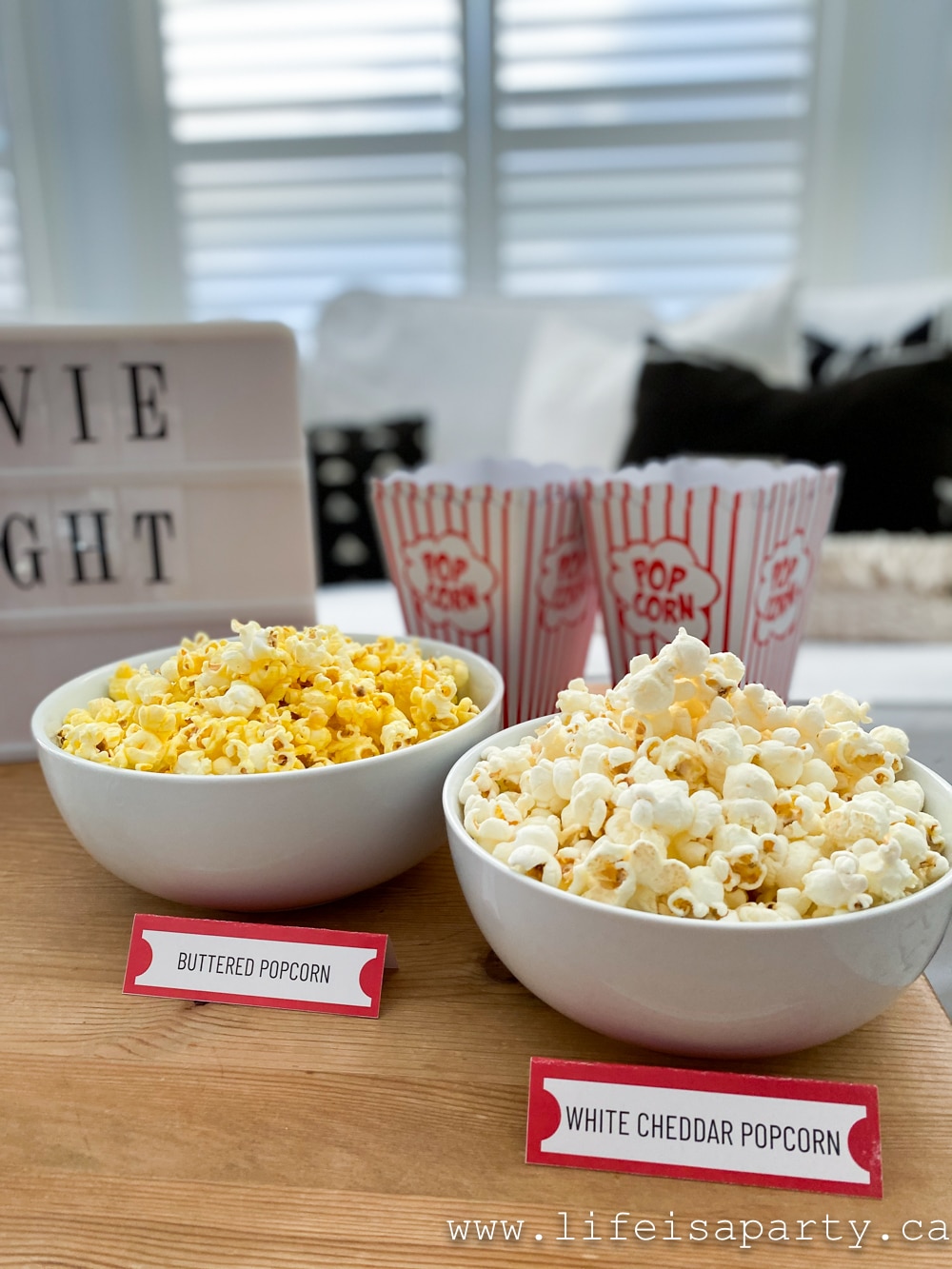 free printable food labels for movie night party
