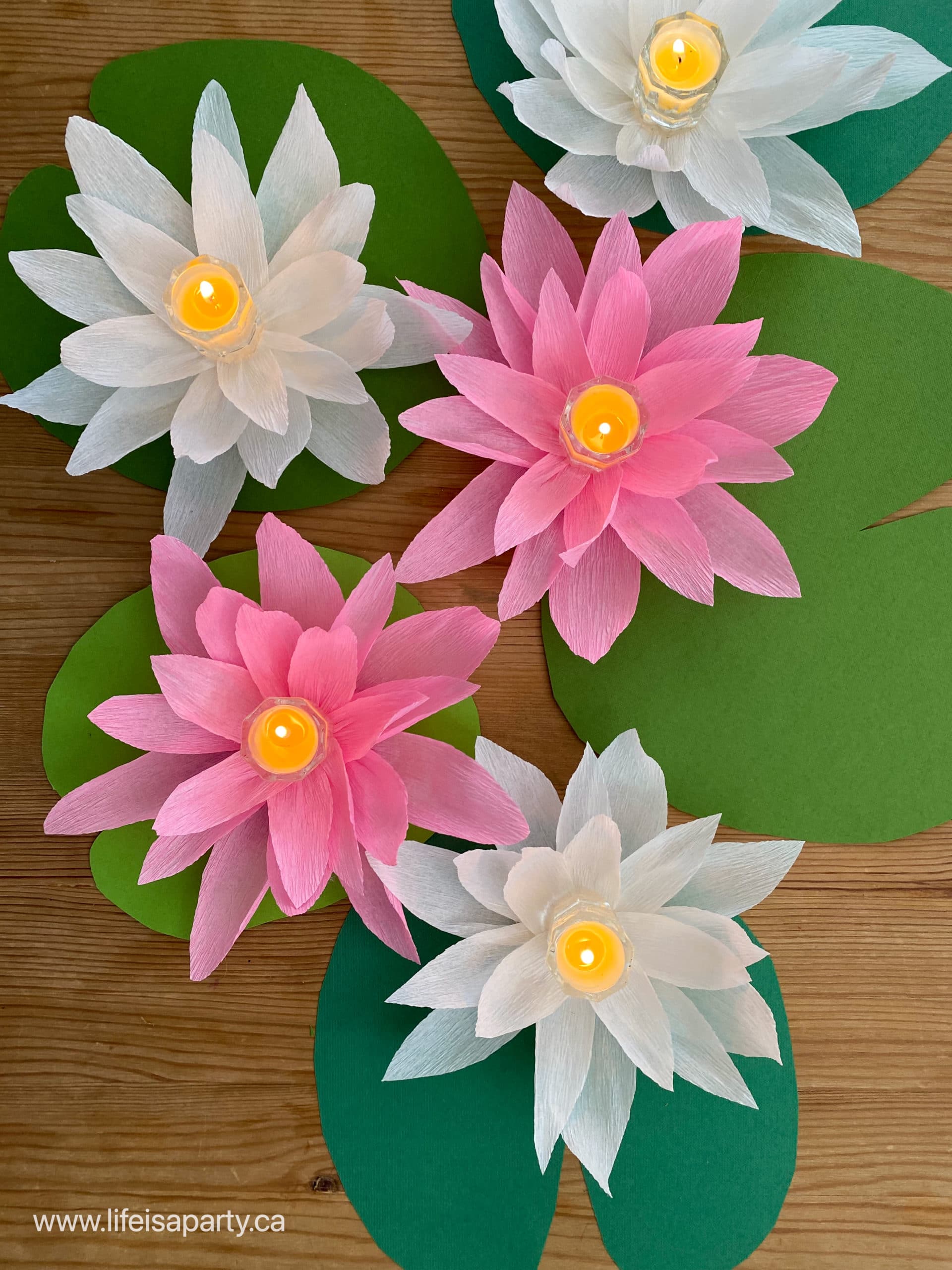 DIY water lily candle holder