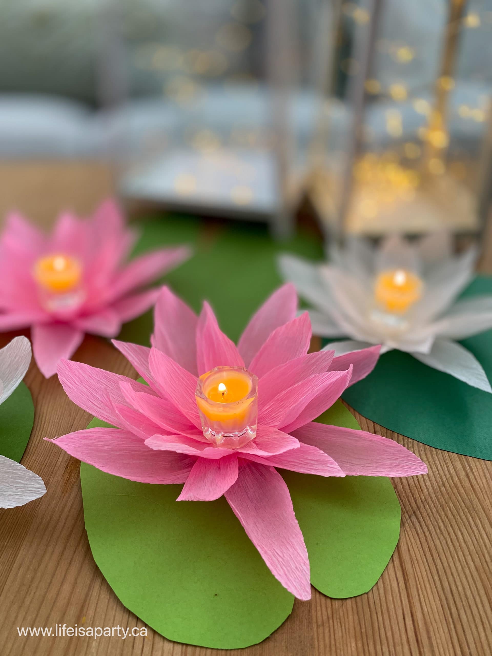 how to make a crepe paper water lily