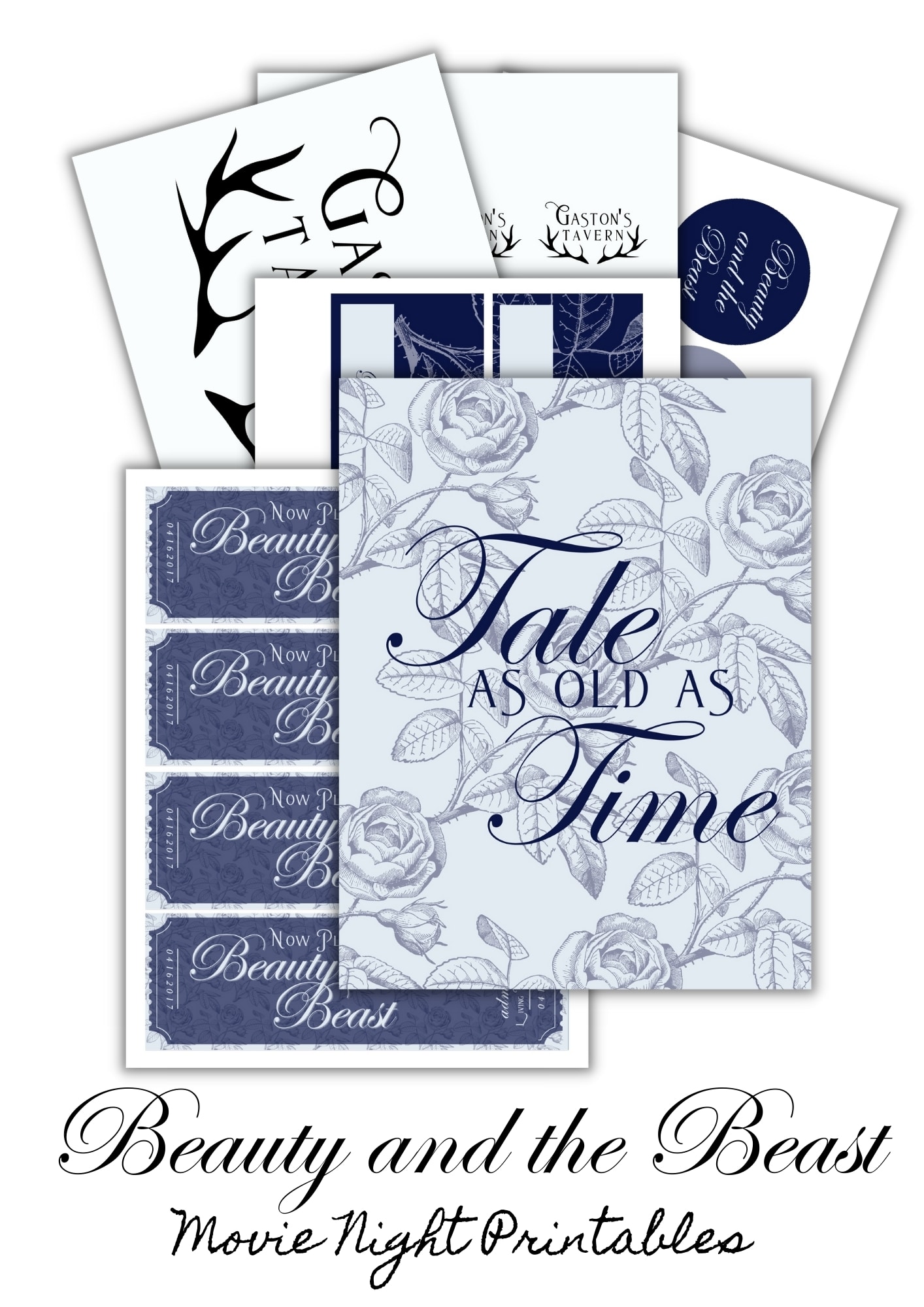 beauty and the beast printables