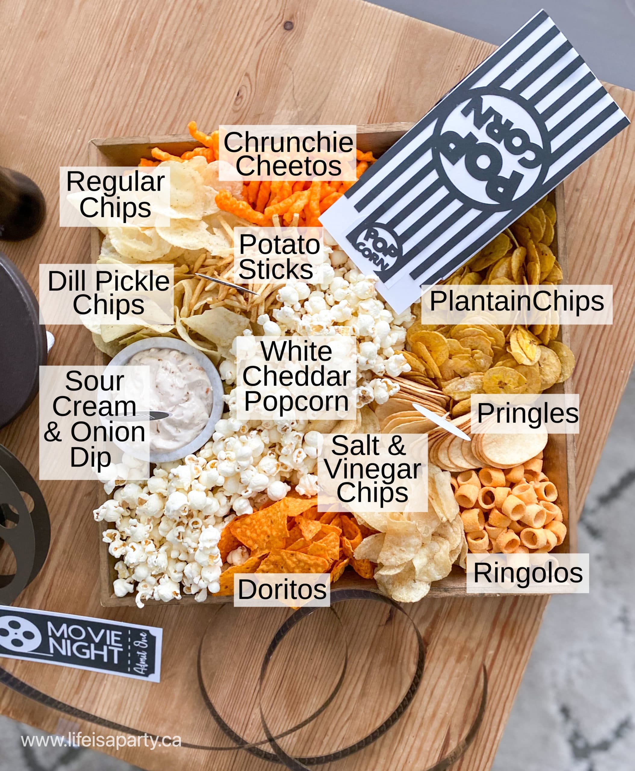 chip charcuterie snack board