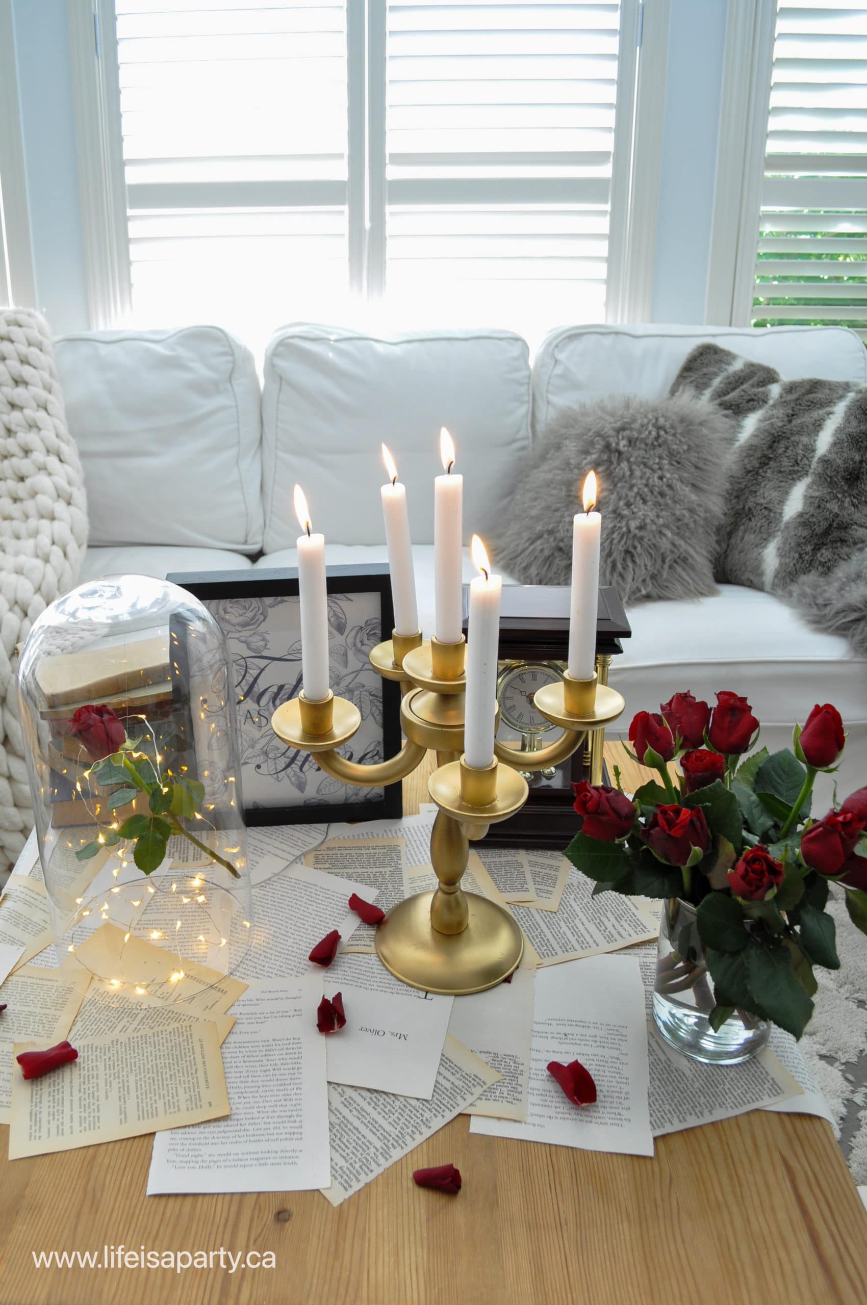 how to decorate for a beauty and the beast party