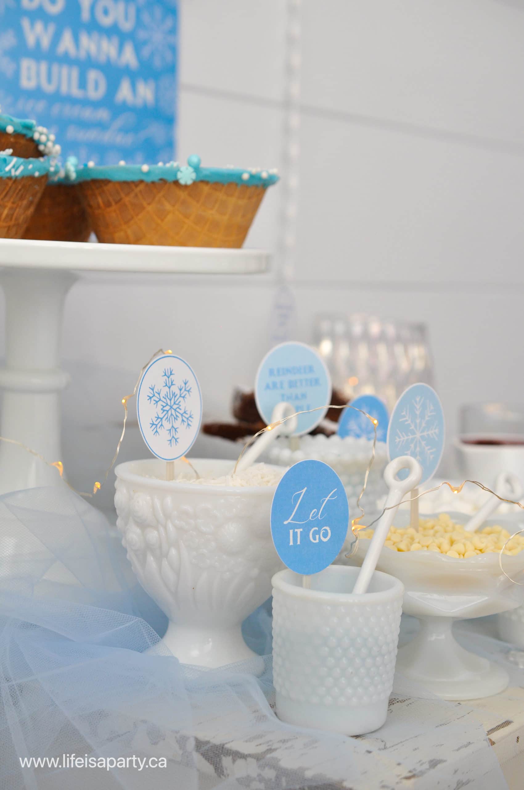 Frozen party printable cupcake picks