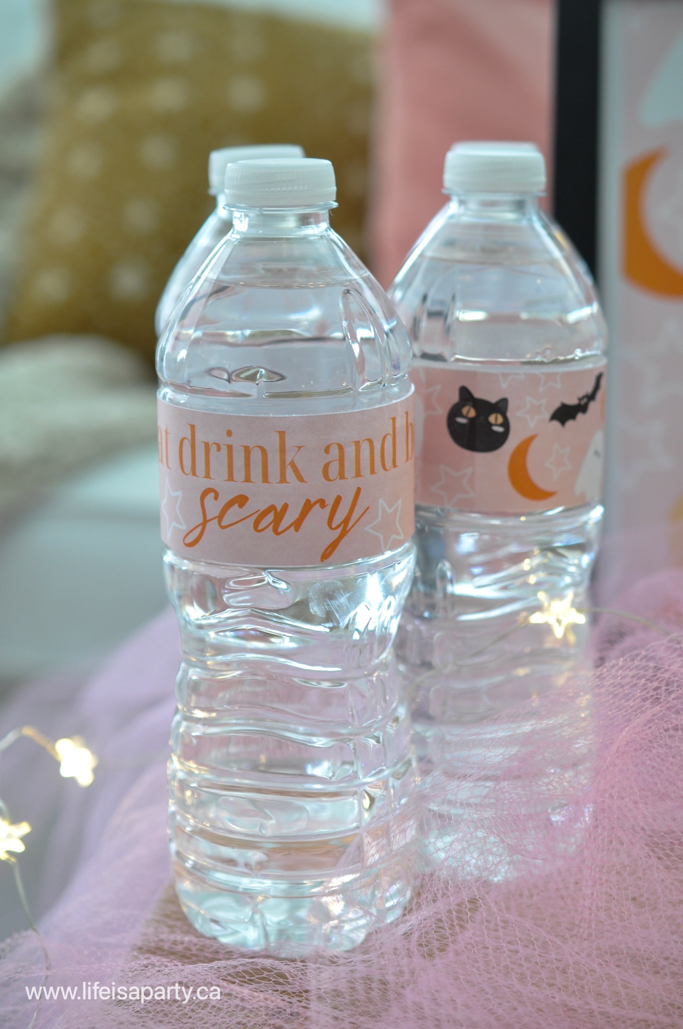 halloween bottled water wraps free printable