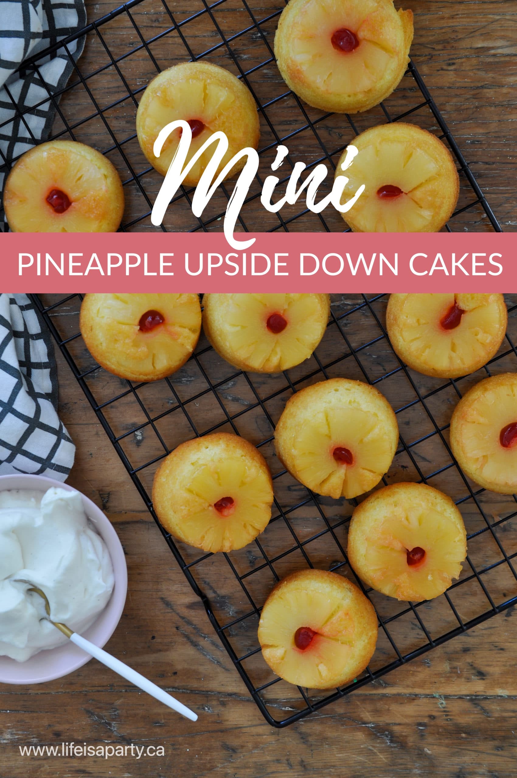 mini pineapple upside down cakes