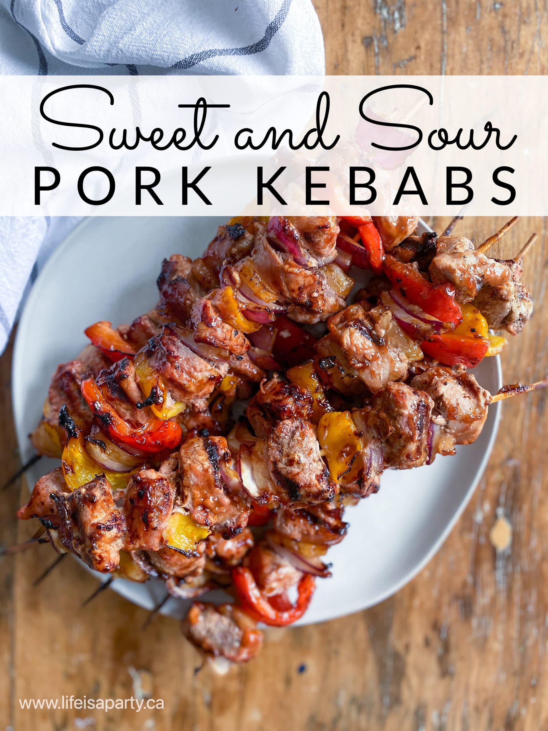 sweet and sour pork kebabs