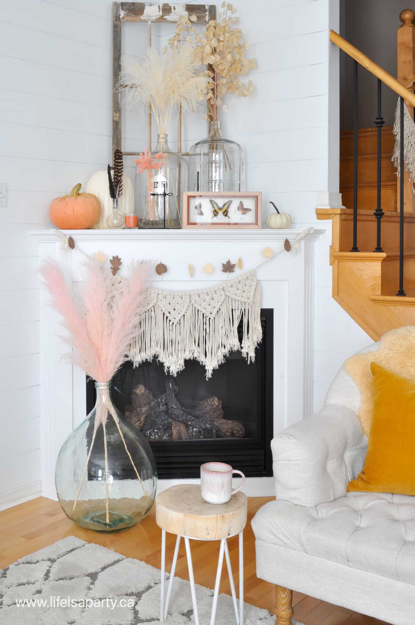 boho fall mantel