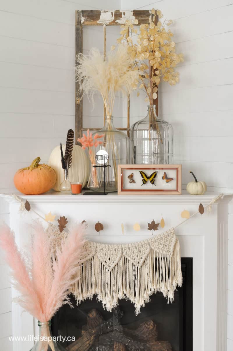 Modern Boho Fall Mantel Ideas Life is a Party
