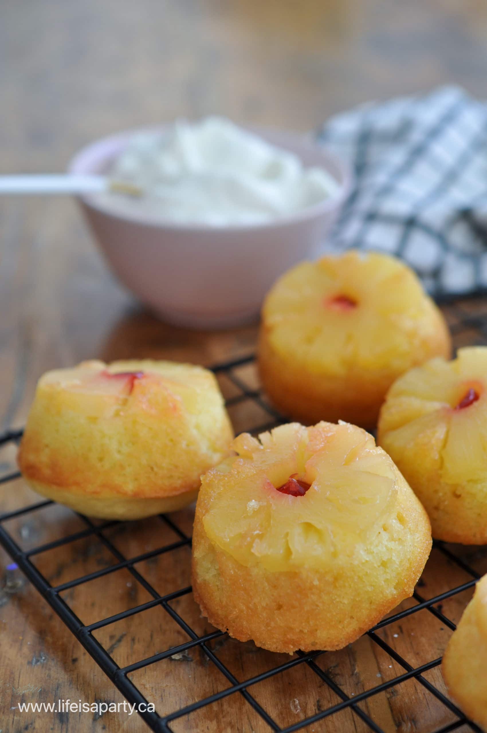 mini pineapple upside down cupcakes