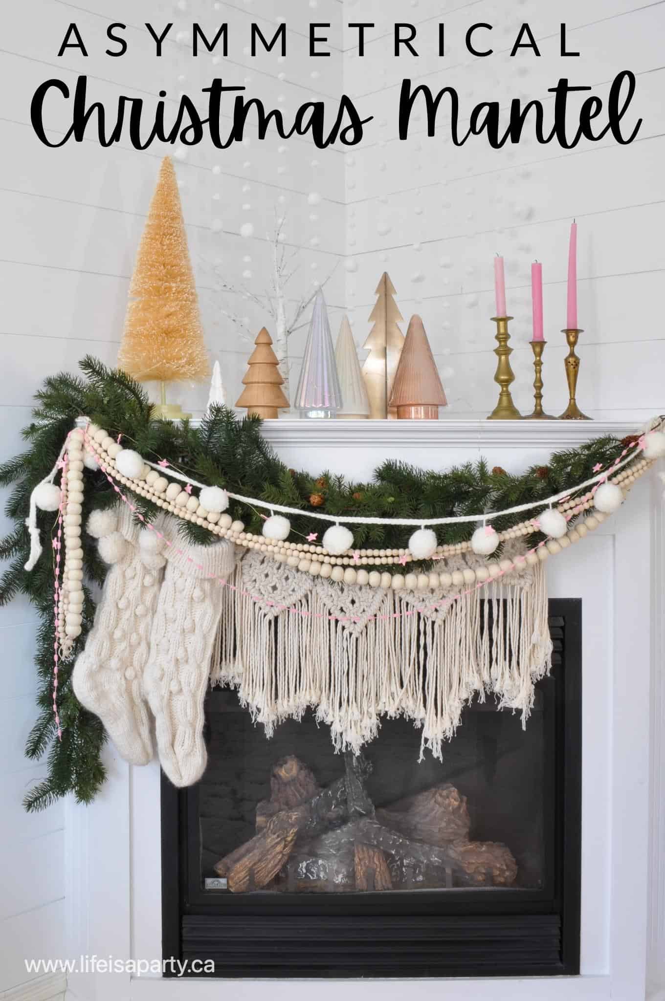 Asymmetrical Christmas Mantel Ideas