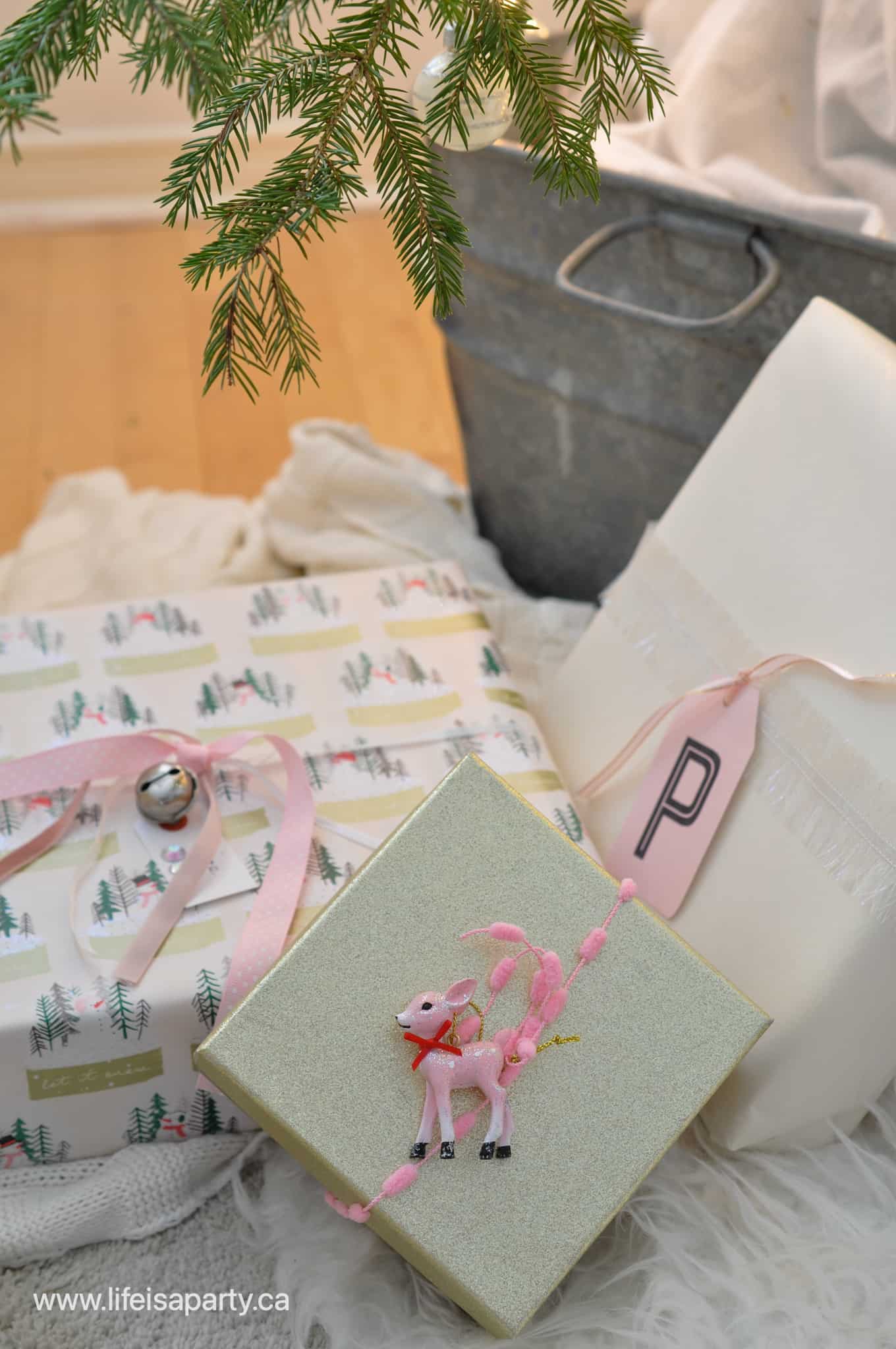 pink Christmas present wrapping