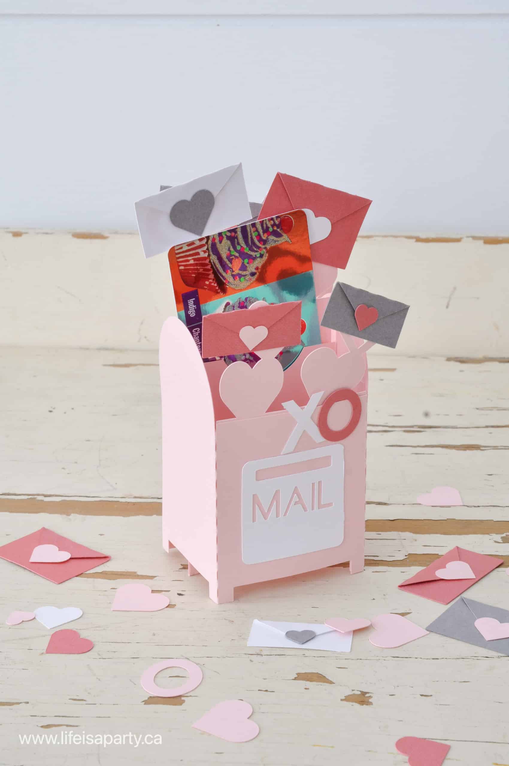 valentine mailbox box card cricut
