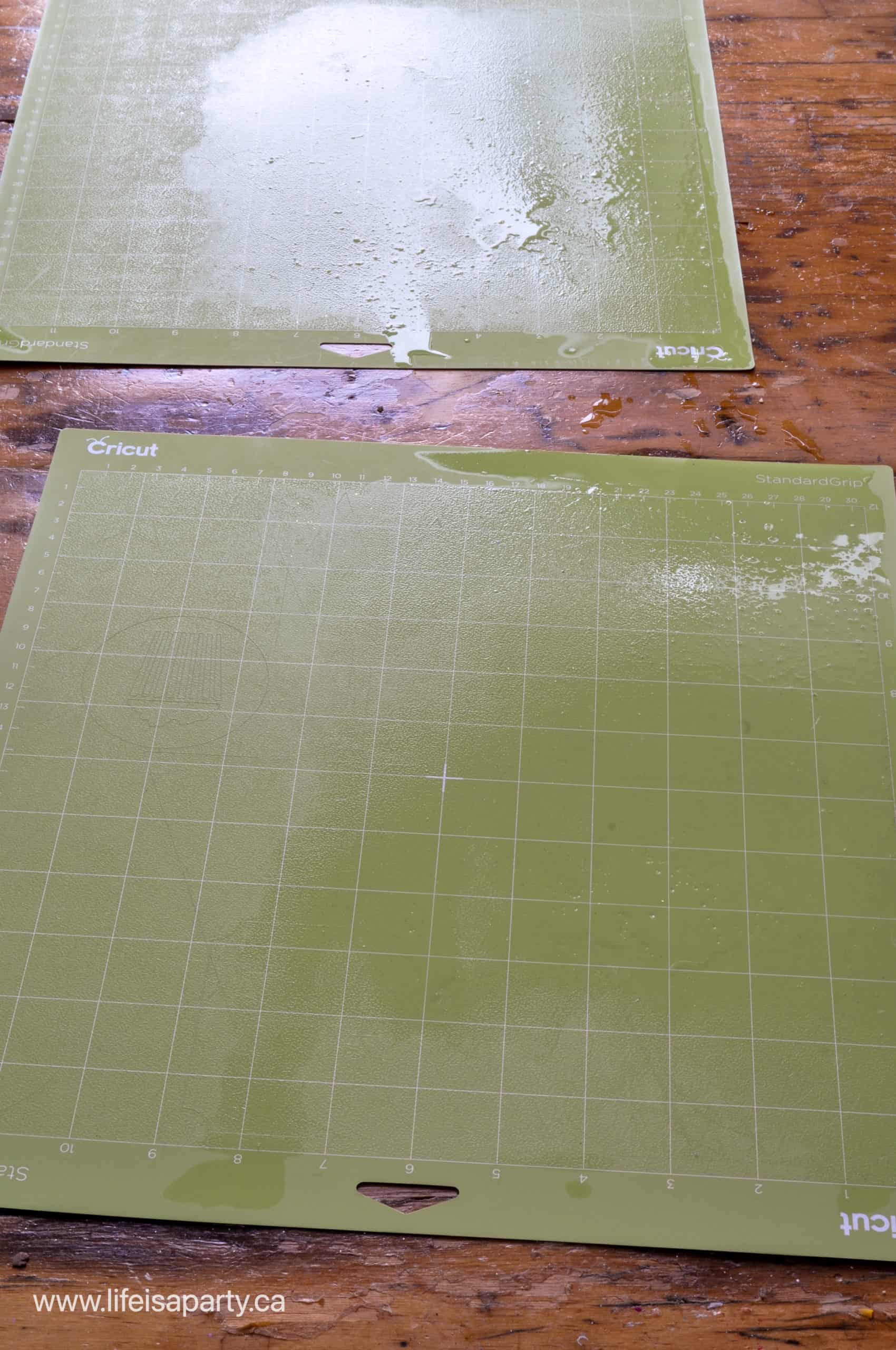 cleaning cricut cutting mats with dish soap