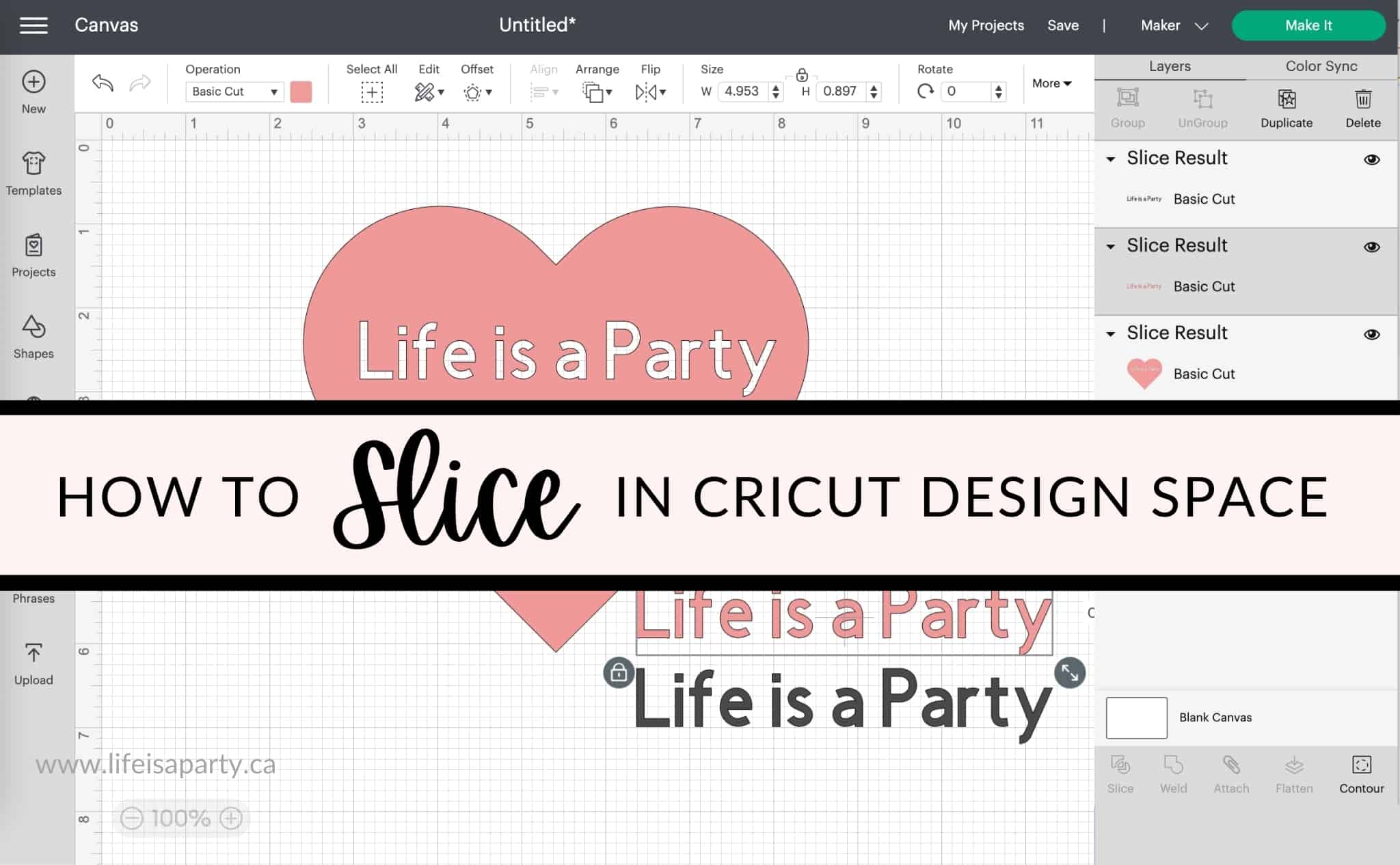 How To Slice In Cricut Design Space