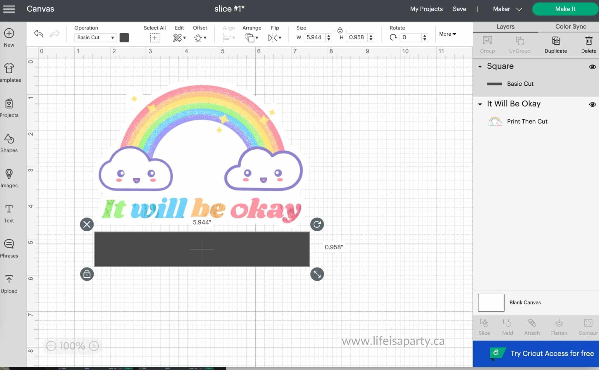 when to use slice in Cricut