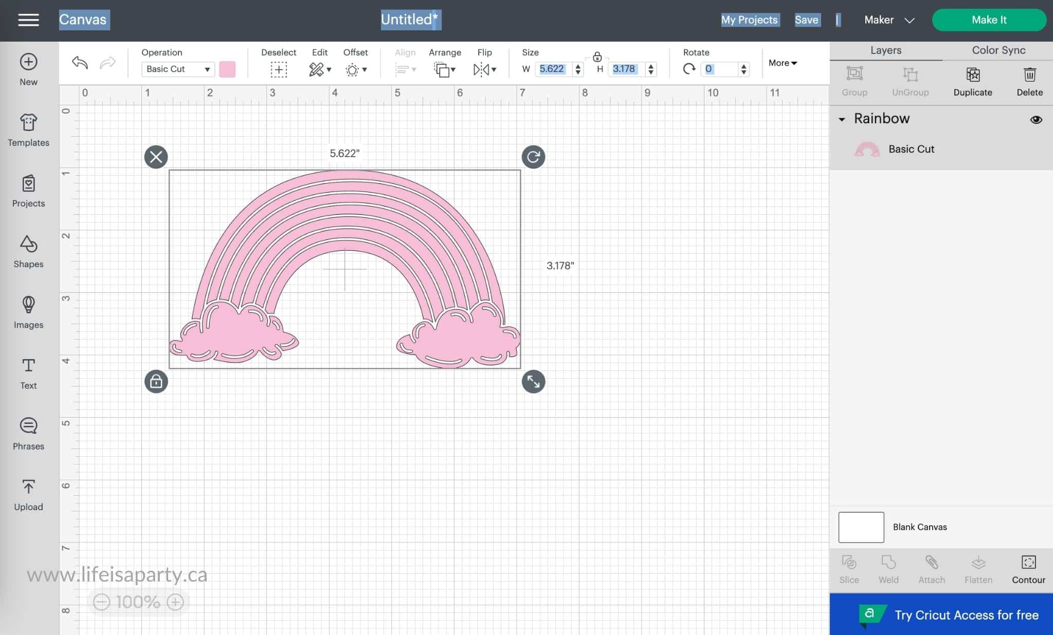 using slice in Cricut Design Space