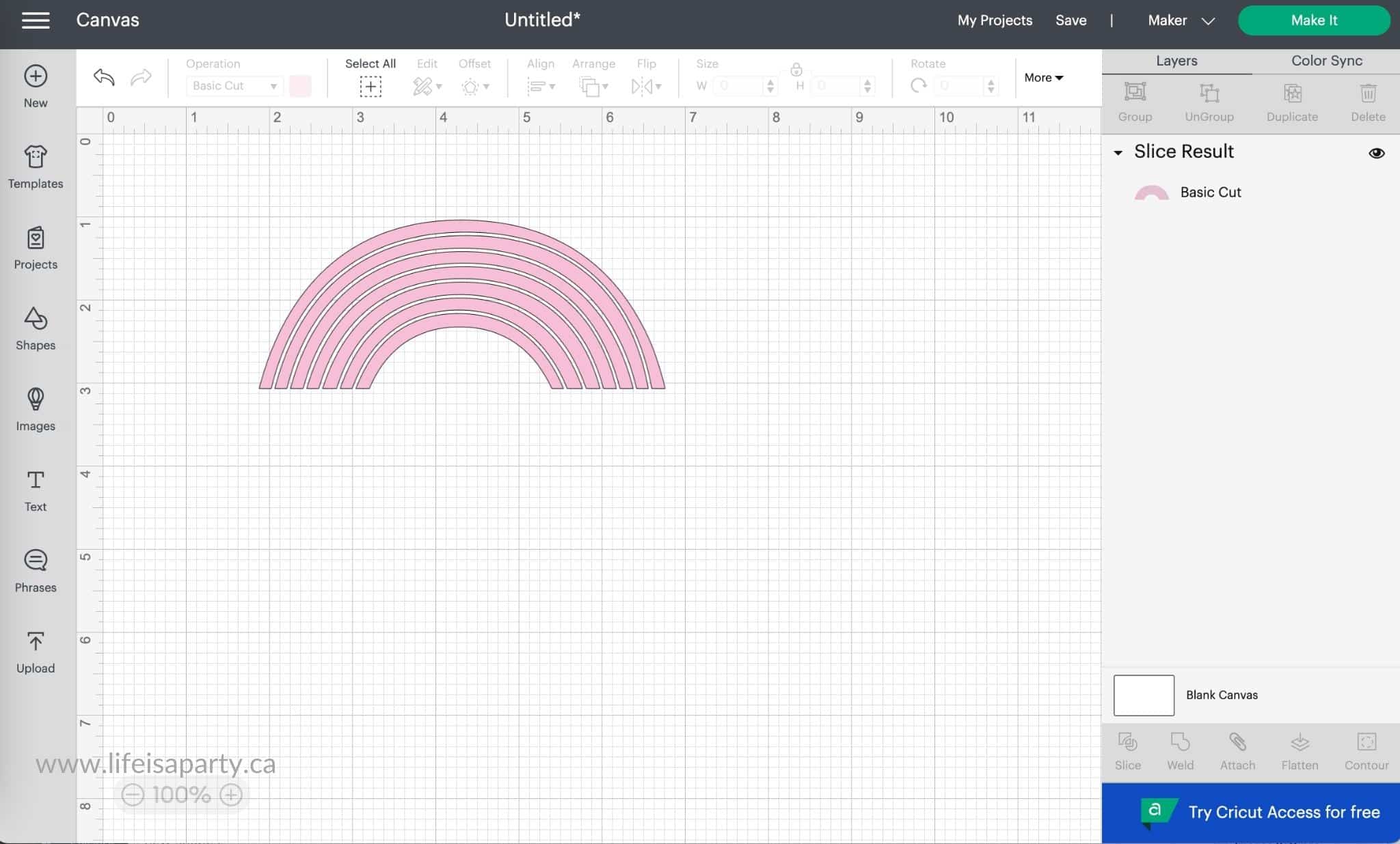 how to use slice on Cricut