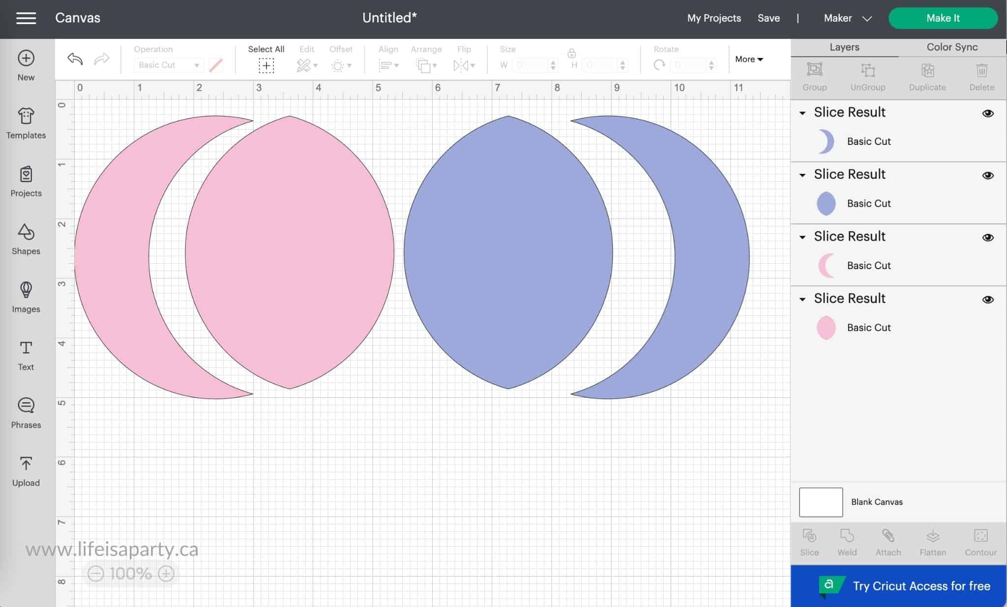 how do you use the slice function in Cricut