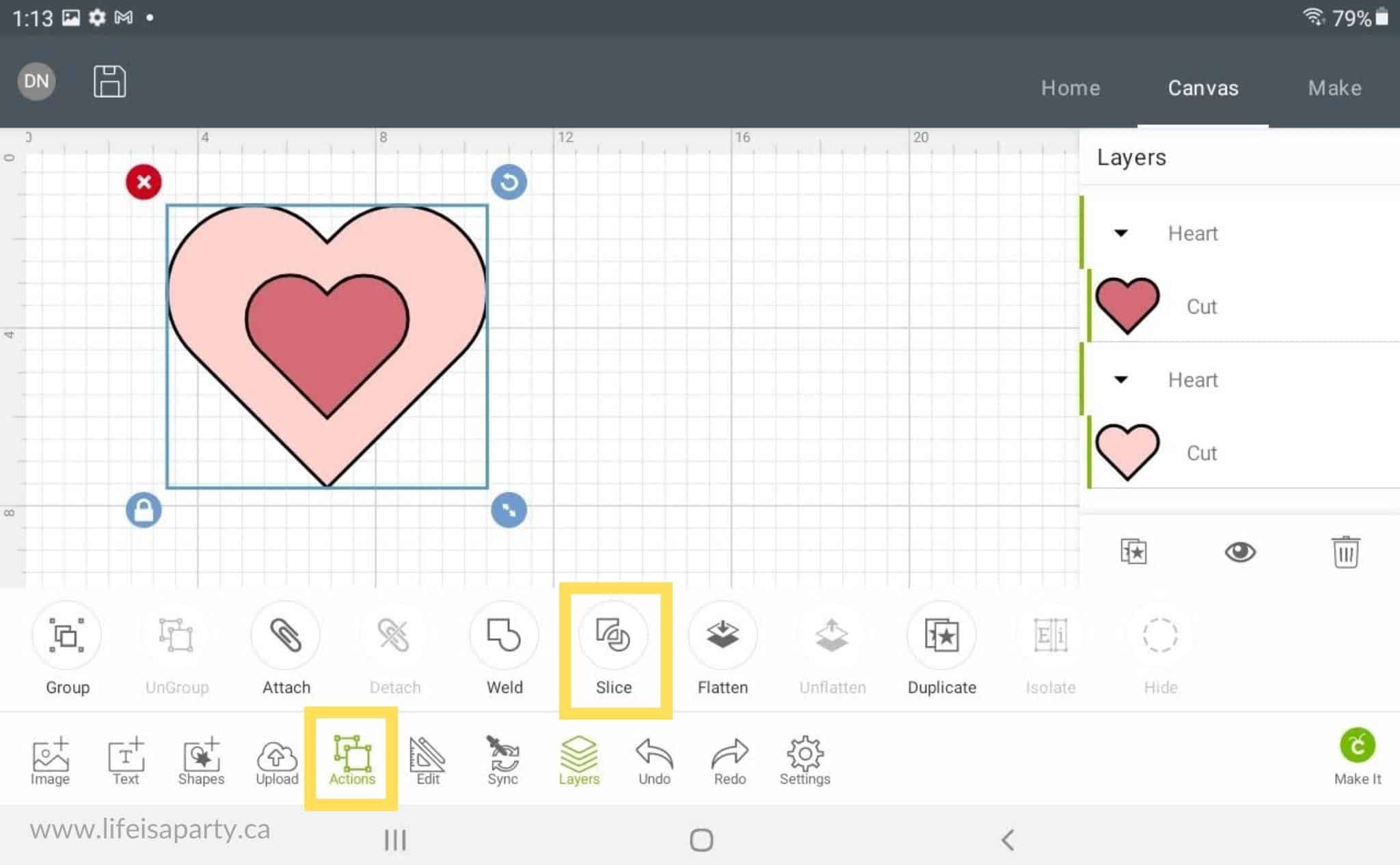 how to slice on cricut