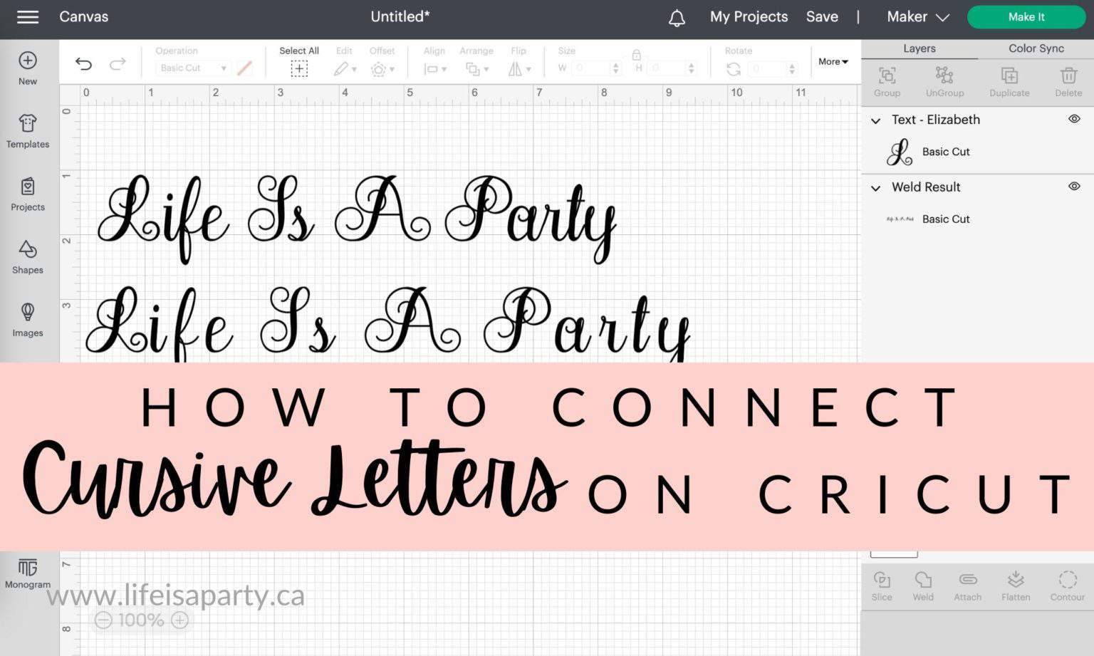 How To Connect Cursive Letters On Cricut Life is a Party