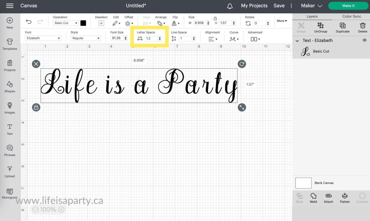 How To Connect Cursive Letters On Cricut Life is a Party