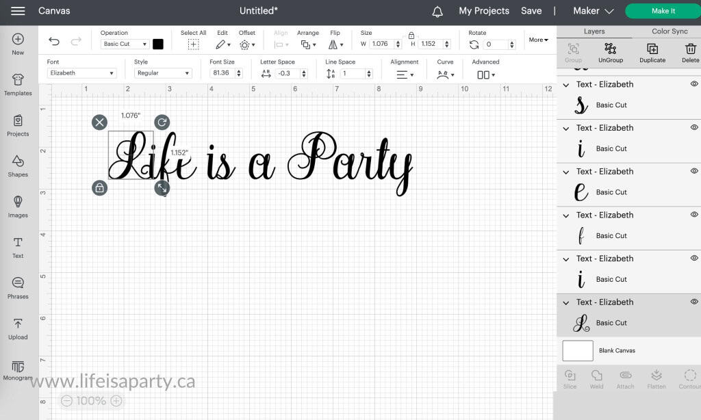 How To Connect Cursive Letters On Cricut Life is a Party
