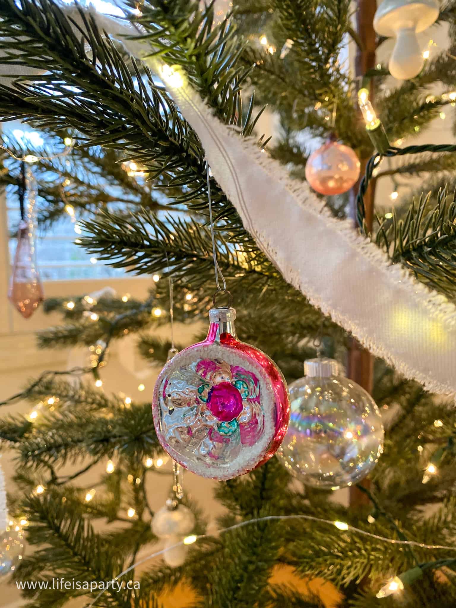 vintage Christmas ornament pink