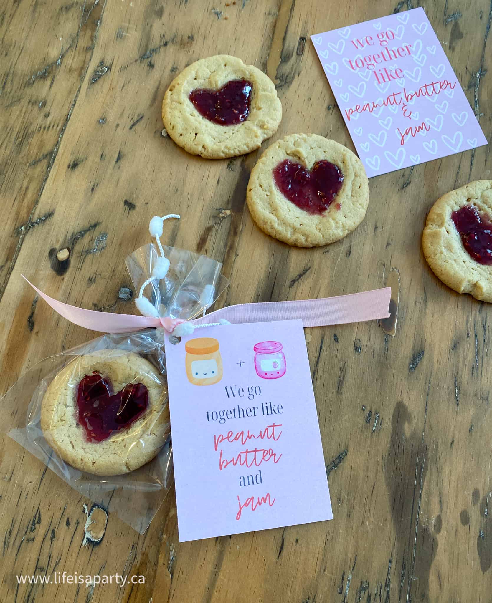 free printable peanut butter and jam Valentine's Day card
