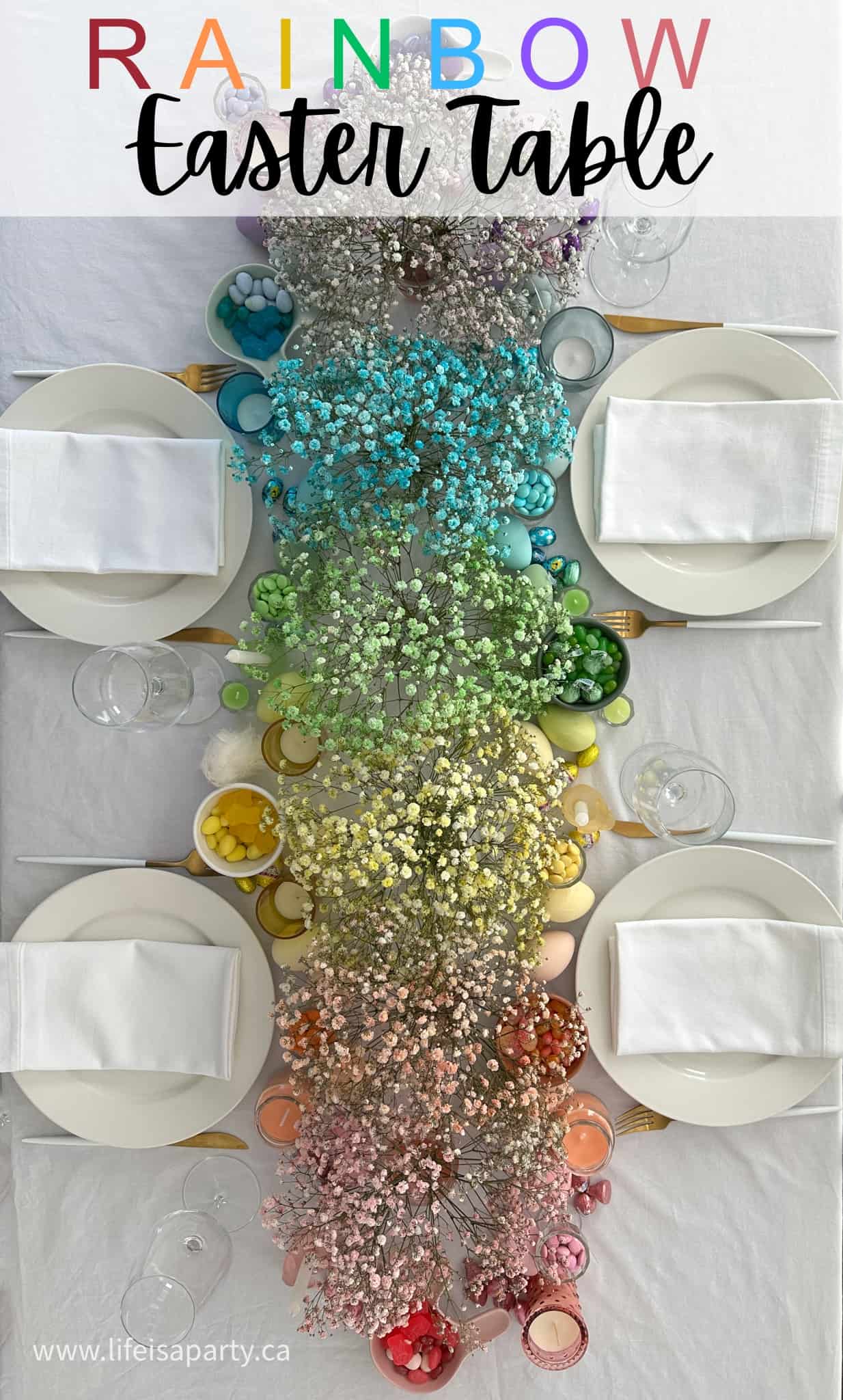 rainbow easter tables