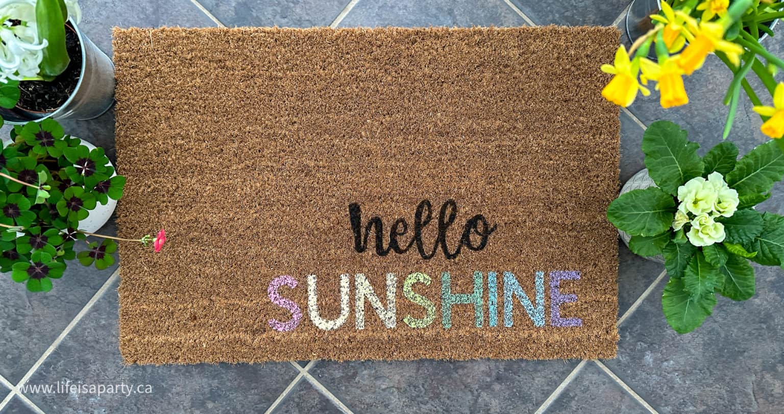 How To Make A Doormat With Cricut and IronOn Vinyl Life is a Party