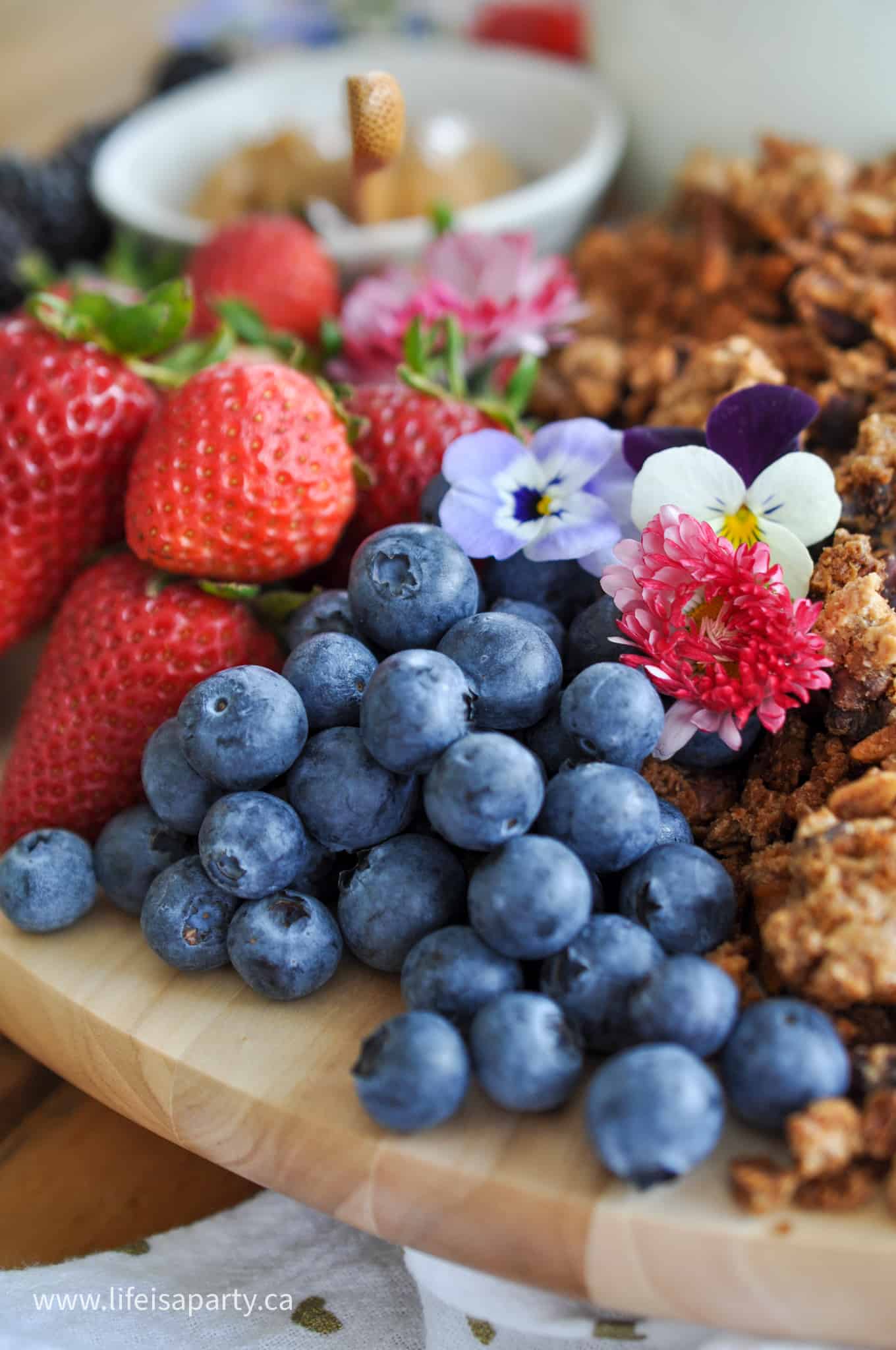 fresh fruit on breakfast board