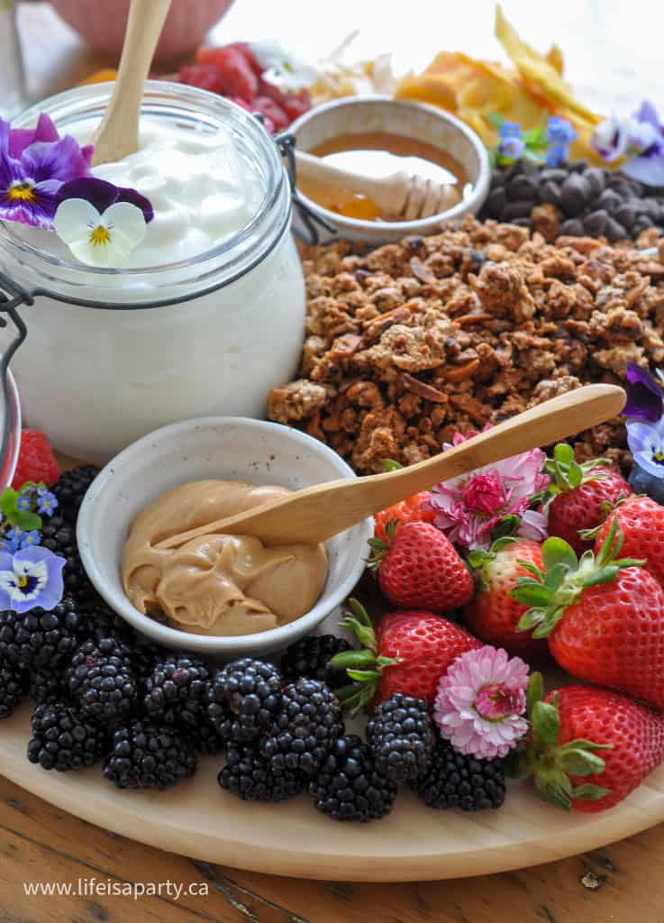 Yogurt and Granola Parfait Breakfast Board Ideas Life is a Party