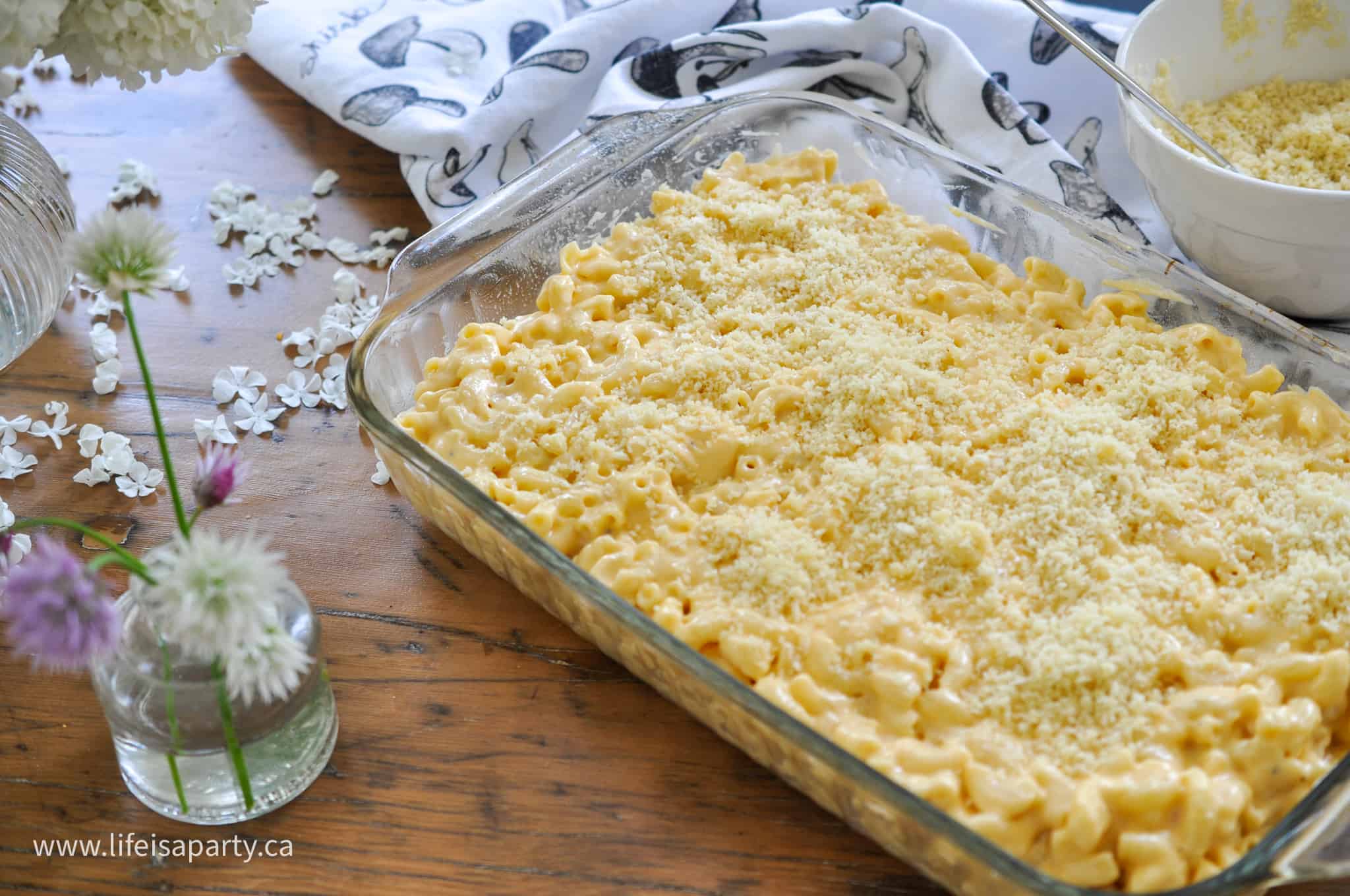 Mac and cheese recipe with panko breadcrumb topping