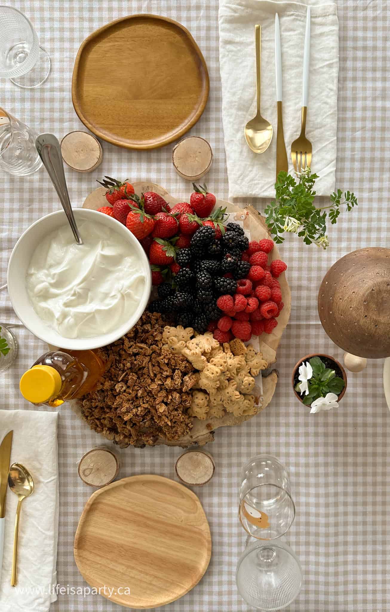 yogurt and granola breakfast board