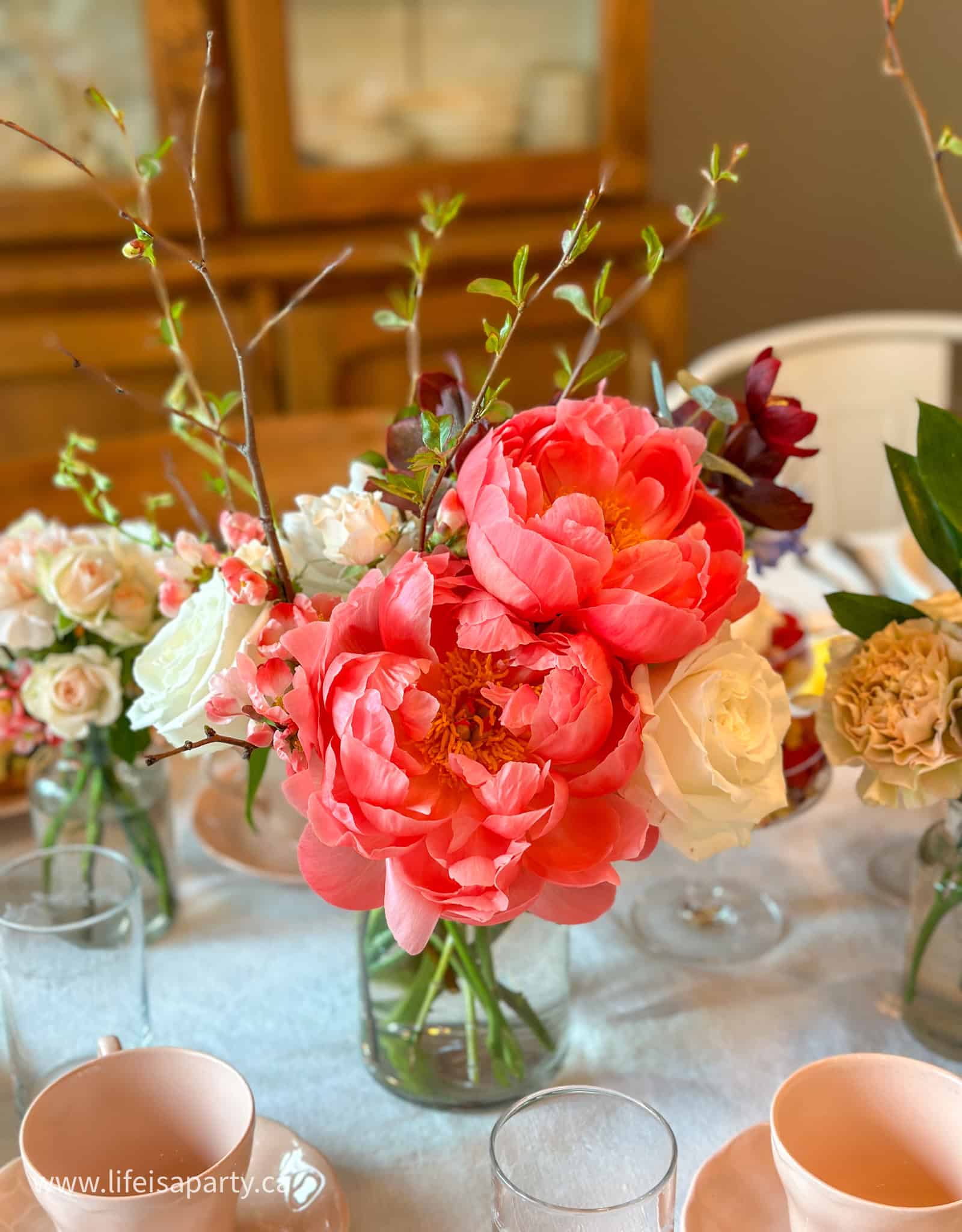 tea party floral arrangements