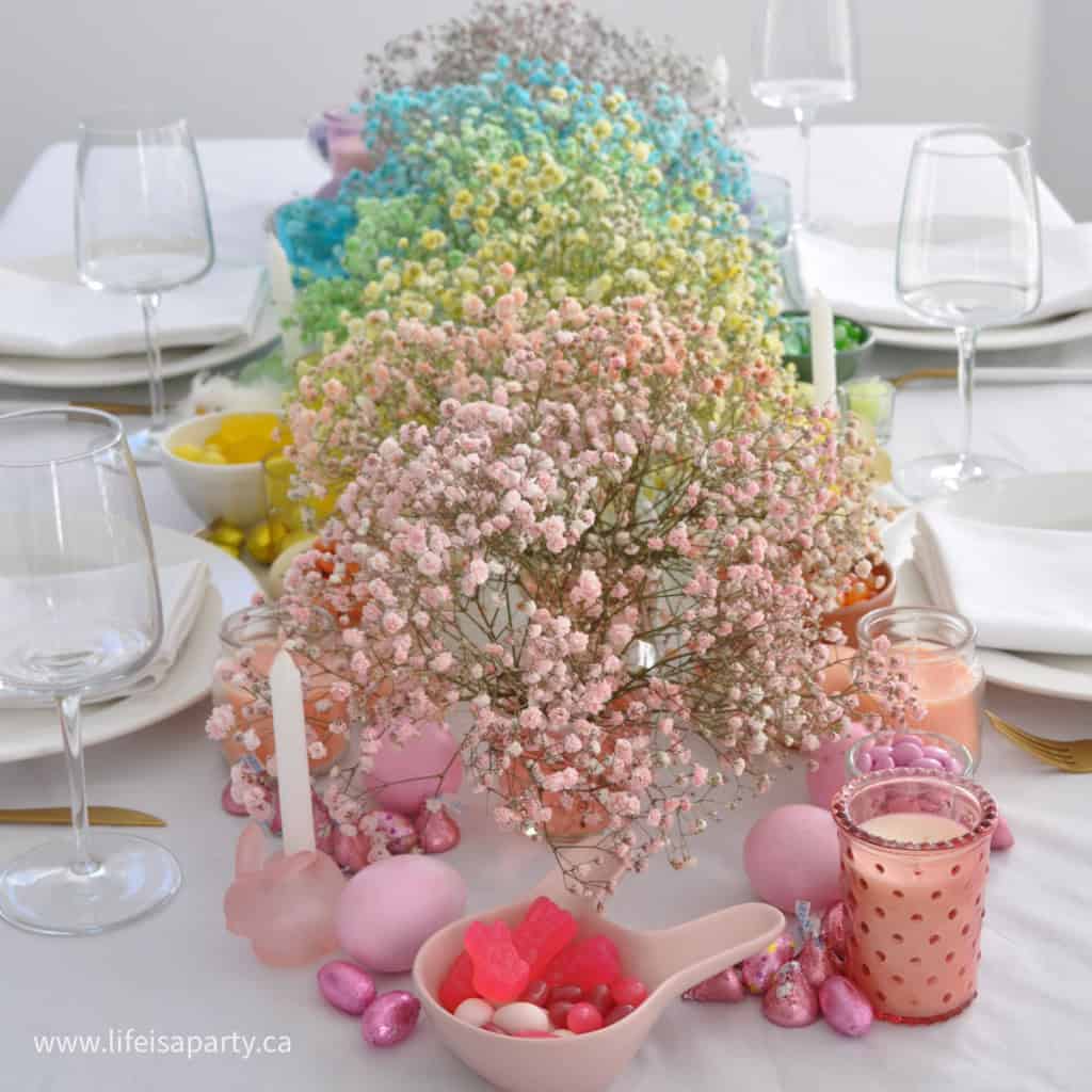 How To Make Rainbow Baby's Breath - Life is a Party
