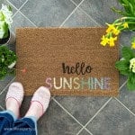 How to make a custom doormat with your Cricut machine and iron-on vinyl.