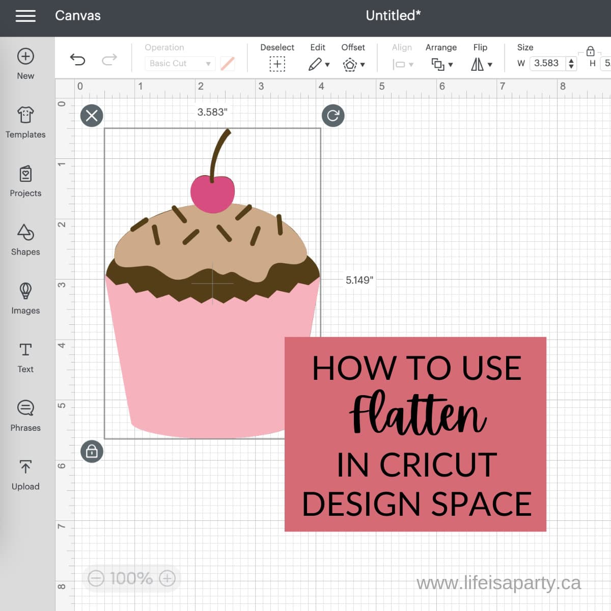 How to flatten in Cricut Design Space.
