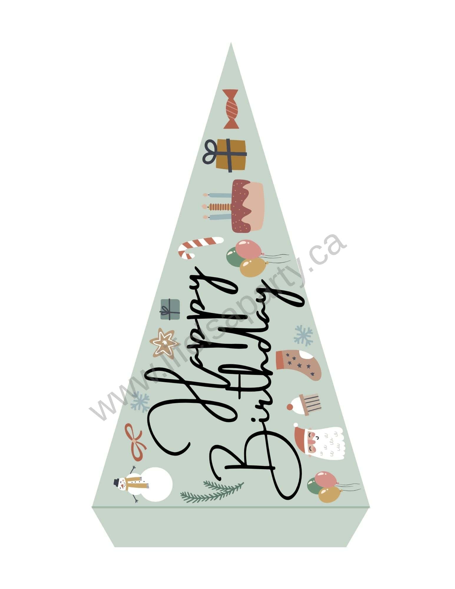 Free printable elf on the shelf birthday pennant flag.
