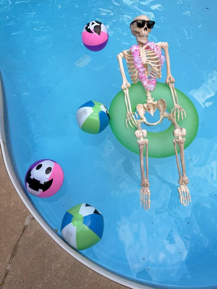 Pool Skeleton Summerween Party Ideas: BBQ & Pool Party Food - Life is a Party